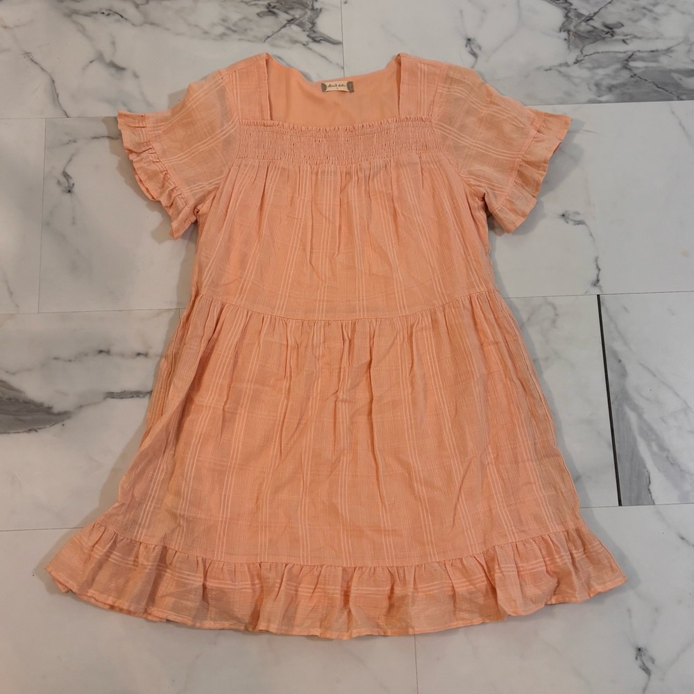 🍑Altar'd State🍑 Light Peach Ruffle Dress